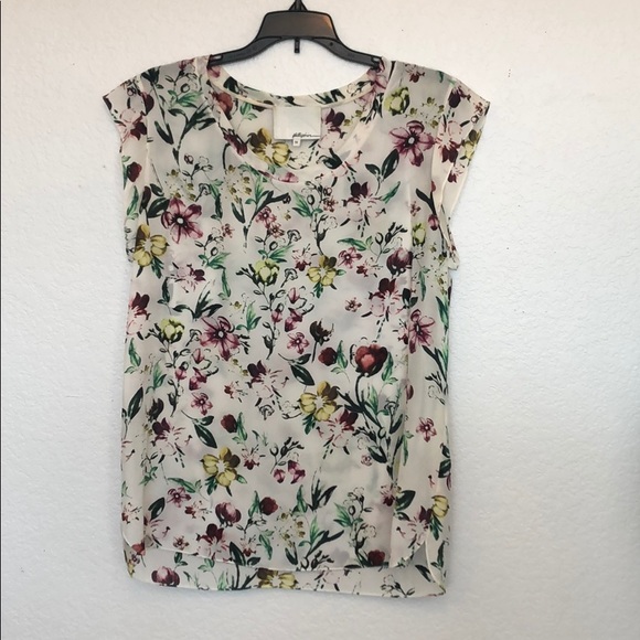3.1 Phillip Lim Tops - 3.1 Phillip Lim Silk Cap Sleeve Floral Blouse